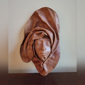 Vintage Leather Face Wall Decor